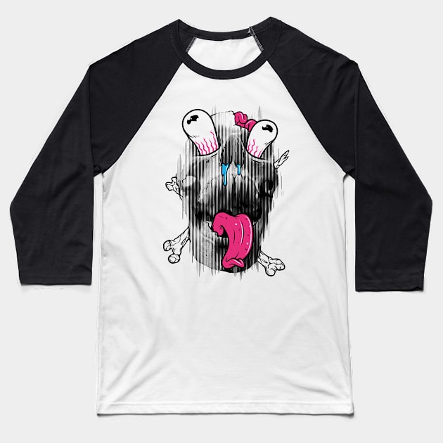 Scary Skull Baseball T-Shirt by quilimo